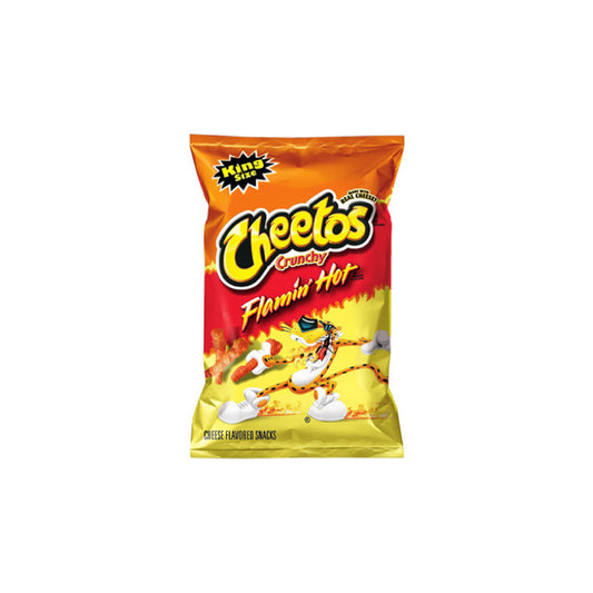 Cheetos King Size Flamin’ Hot Cheese Flavoured Snacks Bag (99g) - America