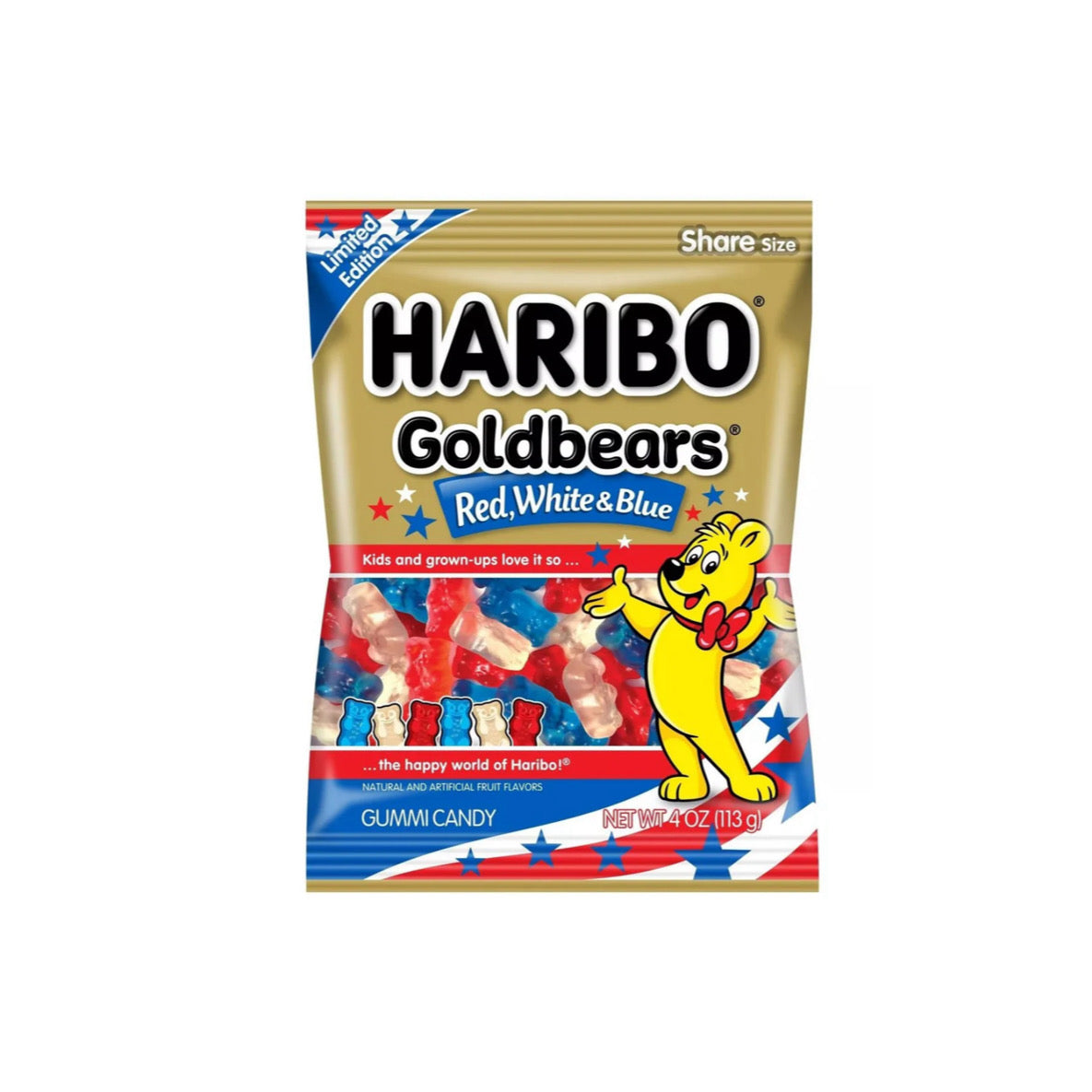 Haribo Limited Edition Goldbears Red, White & Blue Peg Bag (113g) - America