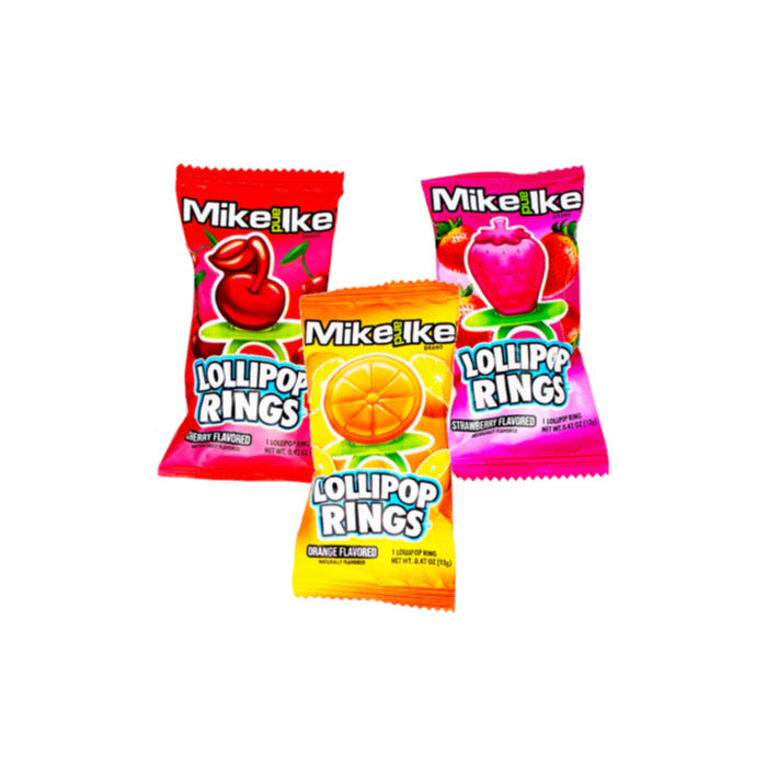 Mike and Ike Lollipop Rings [1X RANDOMLY SELECTED FLAVOUR] (12g) - America