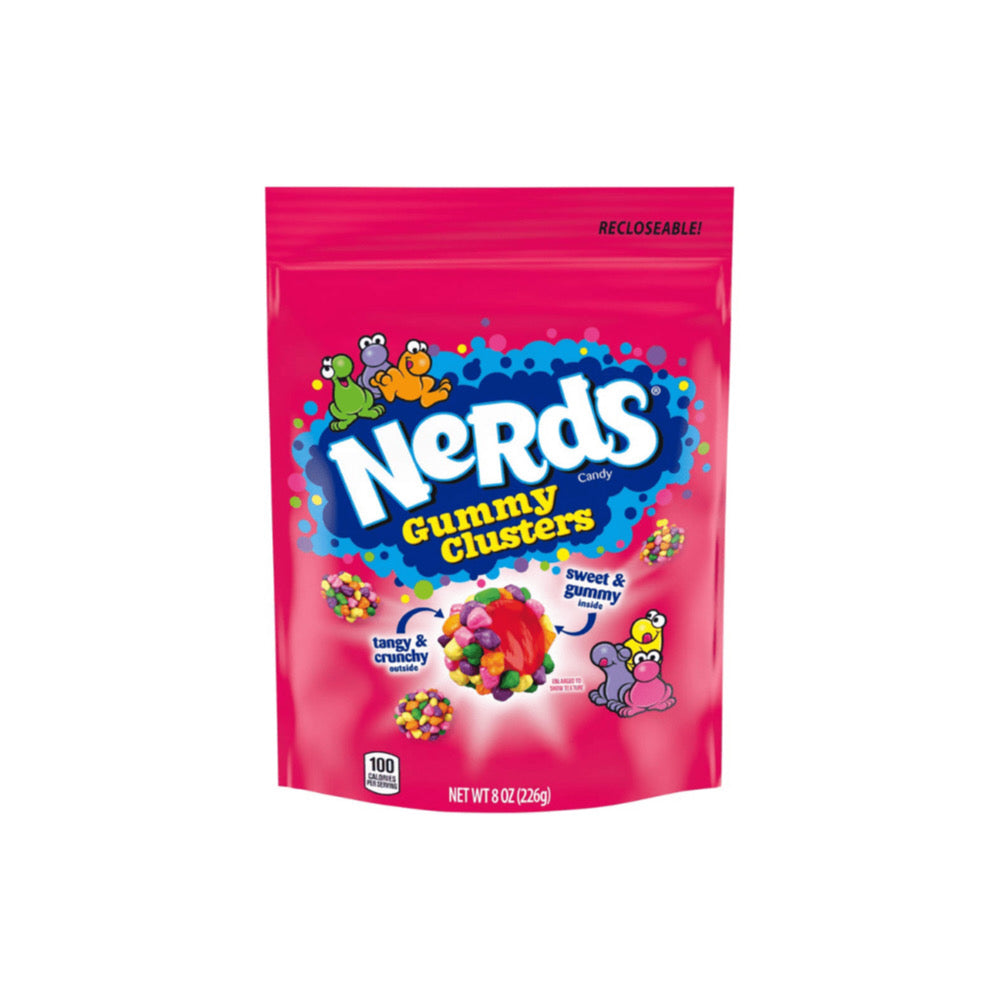 Nerds Gummy Clusters Rainbow Large Resealable Bag (226g) - America