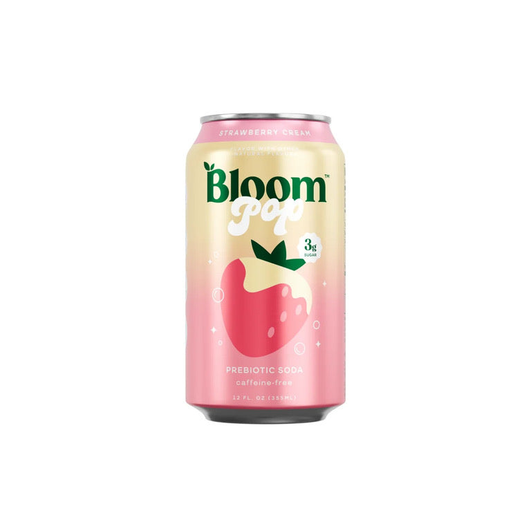 Bloom Pop Strawberry Cream Prebiotic Soda (355ml) - America