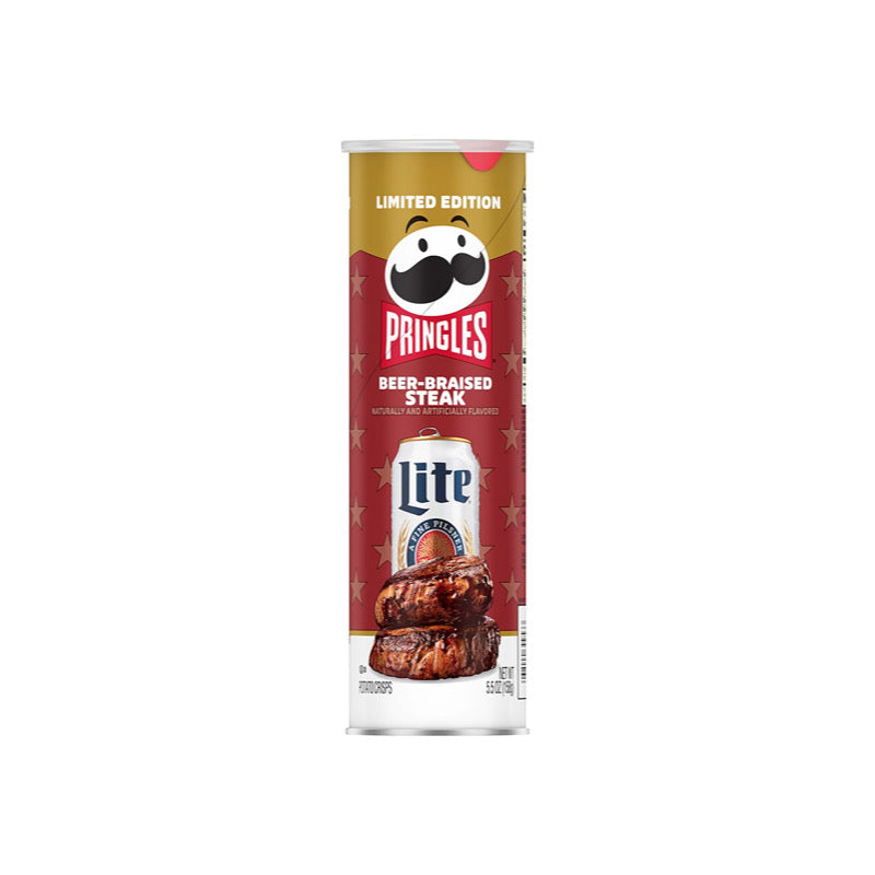 Pringles x Miller Lite Limited Edition Beer-Braised Steak Tube (158g) - America