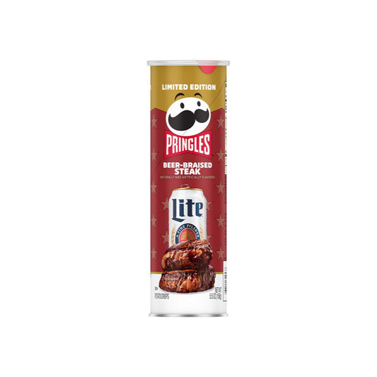 Pringles x Miller Lite Limited Edition Beer-Braised Steak Tube (158g) - America