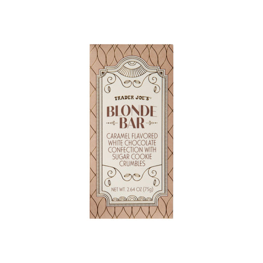 Trader Joe’s Blonde Bar Caramel Flavored White Chocolate with Sugar Cookie Crumbles (75g) - America