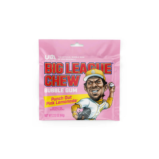 Big League Chew Bubblegum Punch Out Pink Lemonade (60g) - America