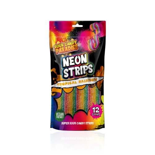 Sour Candy Paradise Tropical Rainbow Neon Strips (130g) - America