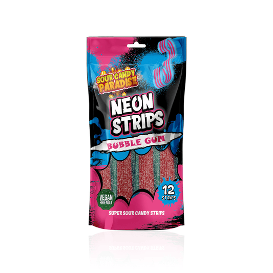 Sour Candy Paradise Bubble Gum Neon Strips (130g) - America