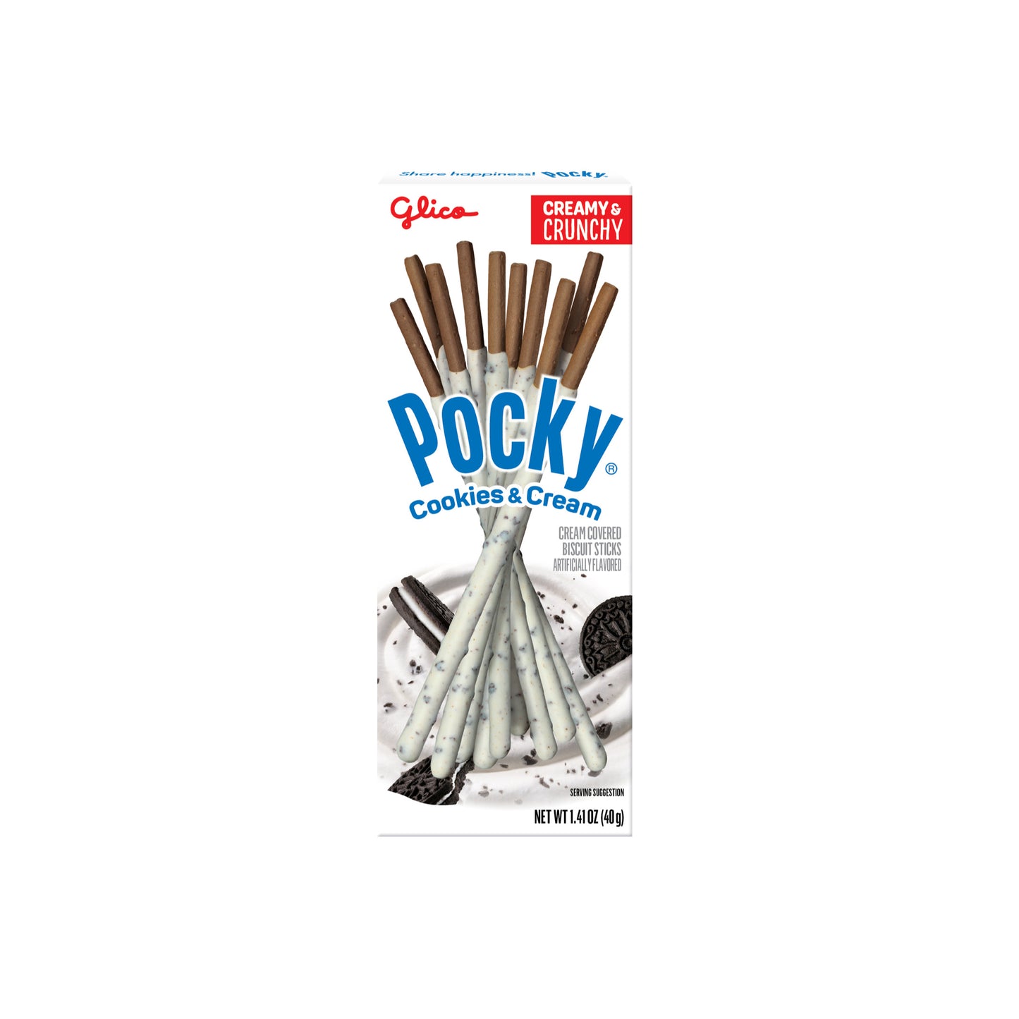 Glico Pocky Cookies & Cream Cream Covered Biscuit Sticks (40g) - America