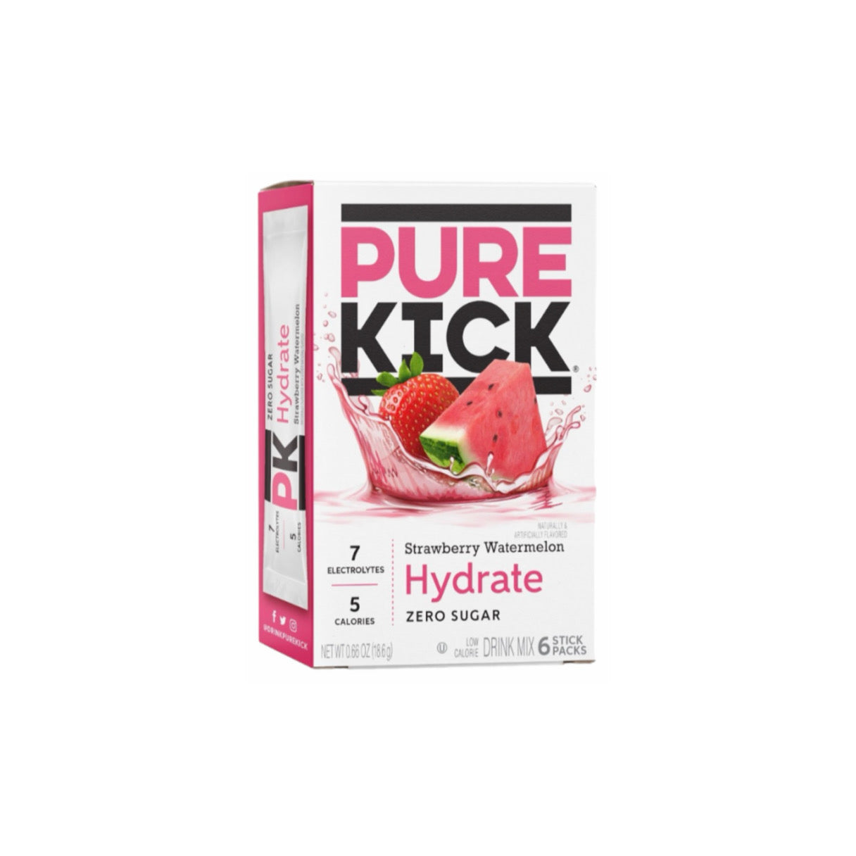 Pure Kick x Strawberry Watermelon Hydrate Drink Mix 6-Pack (22.3g) - America