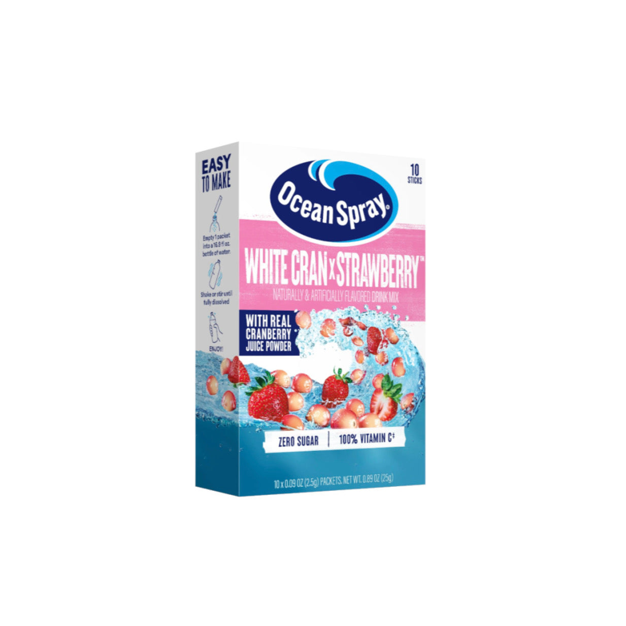 Ocean Spray Singles to Go White Cran-Strawberry (25g)- America