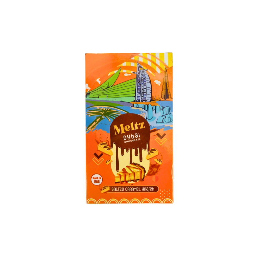 Meltz Dubai Salted Caramel Knafeh Chocolate Bar (75g) - Dubai