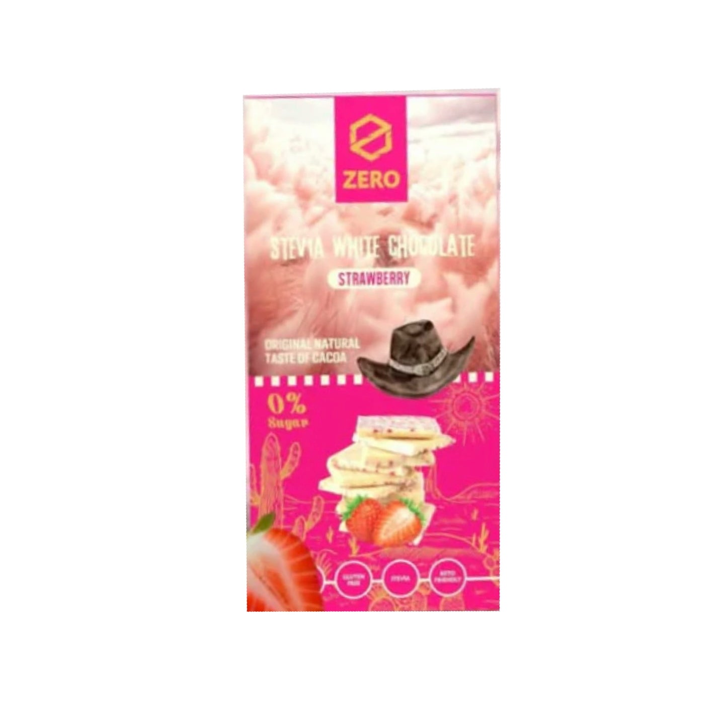Zero Stevia White Chocolate Strawberry Bar (85g) - Egypt