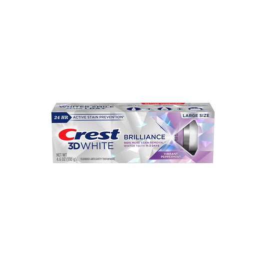 Crest 3D White Brilliance Vibrant Peppermint Large Size Tooth Paste (130g) - America