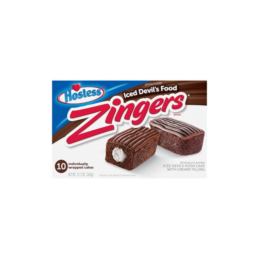 Hostess Iced Devil’s Food Zingers Cakes 10-Pack (360g) - America