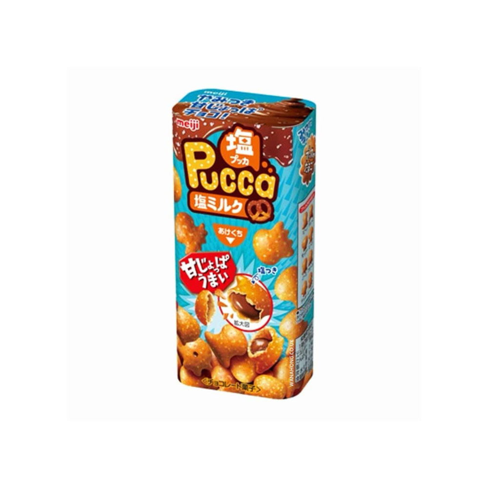 Meiji Pucca Sea Salt & Milk Chocolate Biscuits (39g) - Japan