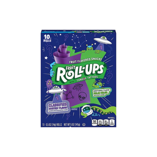 Betty Crocker Fruit Roll-Ups Classified Mystery Flavor with Tongue Tattoos 10-Pack (141g) - America