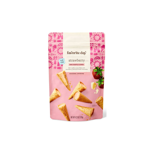 Favorite Day Strawberry Mini Waffle Cones (120g) - America