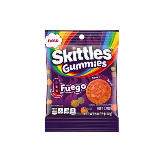 Skittles Gummies Fuego Sweet Meets Spicy Peg Bag (164g) - America