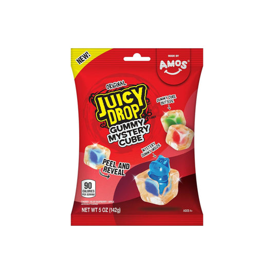 Amos NEW Juicy Drop Original Gummy Mystery Cube Peelable Candy Peg Bag (142g) - America