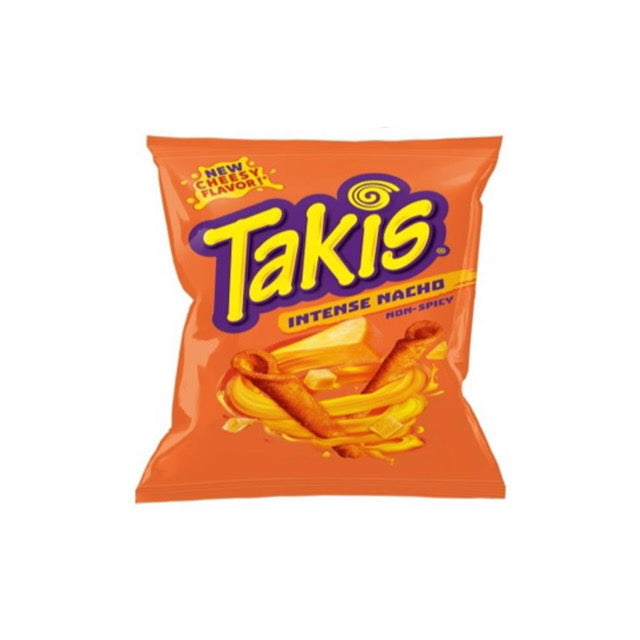 Takis Intense Nacho Non-Spicy Rolled Tortilla Corn Chips Small Bag (28g) - America