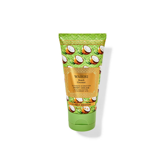 Bath and Body Works Waikiki Beach Coconut Travel Size Ultimate Hydration Body Cream (70g) - America