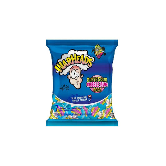 Warheads Sour Bubblegum Pops Blue Raspberry Tongue Painter (105g) - America