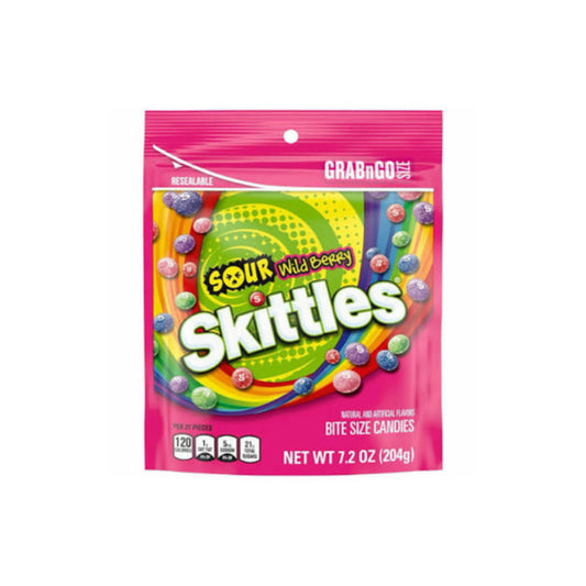 Skittles Sour Wild Berry Resealable Bag (204g) - America