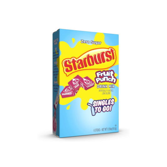 Starburst Singles To Go Drink Mix Fruit Punch 6-Pack (17g) - America