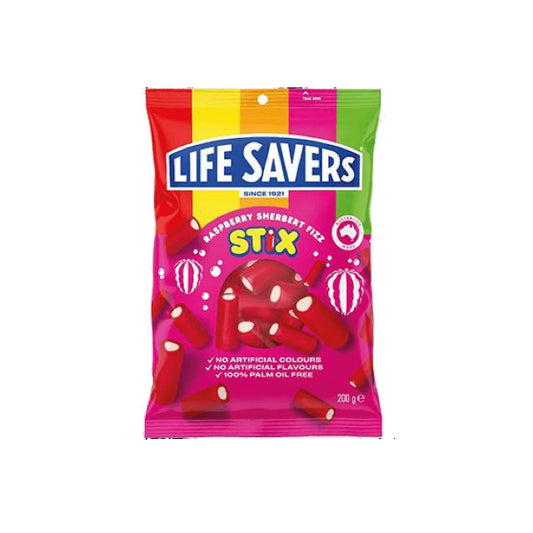 Lifesavers Raspberry Sherbet Fizz Stix Candy Peg Bag (200g) - Australia