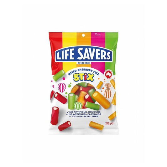 Lifesavers Mixed Sherbet Fizz Stix Candy Peg Bag (200g) - Australia