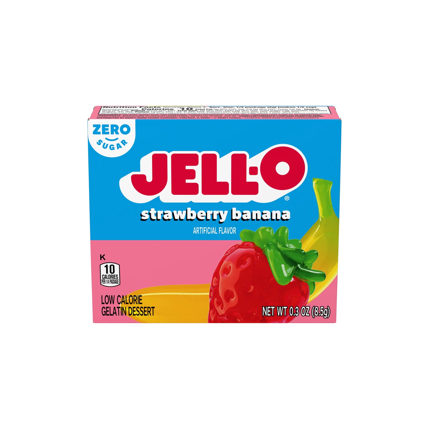 Jell-O Zero Sugar Strawberry Banana Gelatin (8.5g) - America