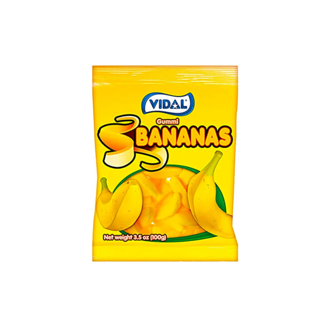 Vidal Gummi Bananas Candy Peg Bag (100g) - Spain