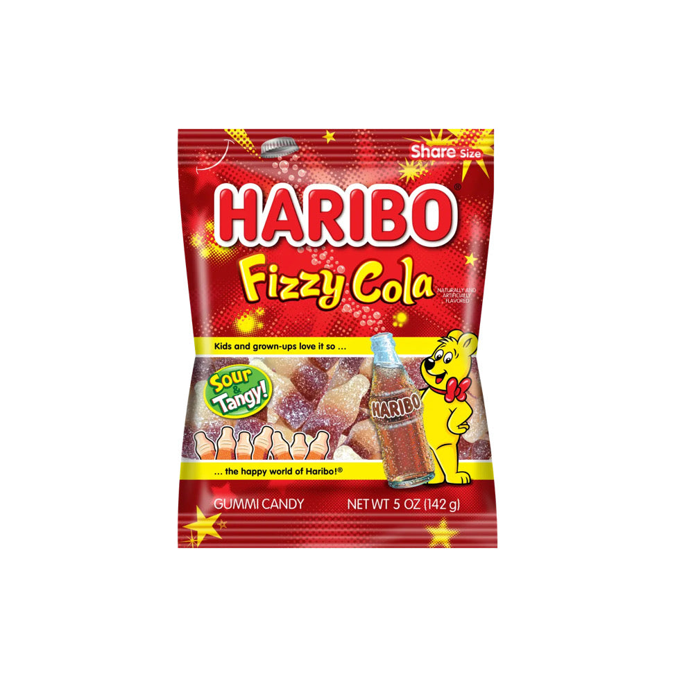 Haribo Fizzy Cola Bottles Candy Peg Bag (142g) - America