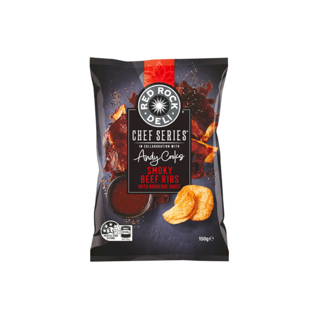 Red Rock Deli x Andy Cooks Chef Series Smoky Beef Ribs Potato Chips (150g) - Australia