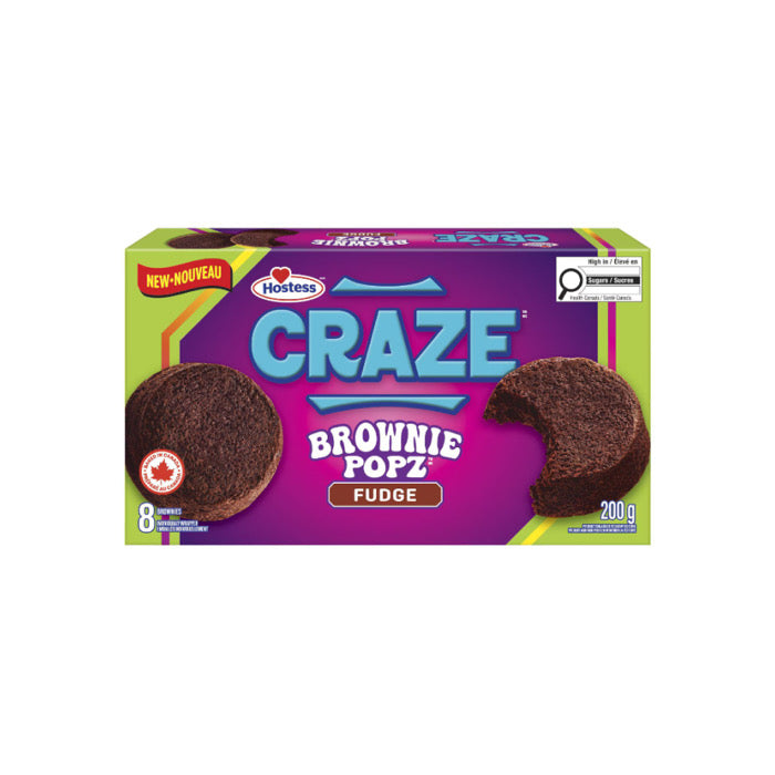 Hostess Craze Brownie Popz Fudge 8-Pack (200g) - Canada