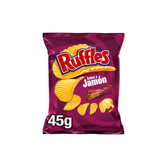 Ruffles Ham (Jamón) Potato Chips Small Bag (45) - Spain