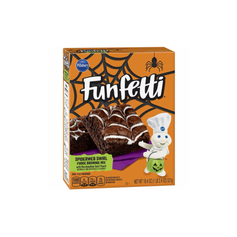 Pillsbury Halloween Funfetti Spiderweb Swirl Fudge Brownie Mix (521g) - America