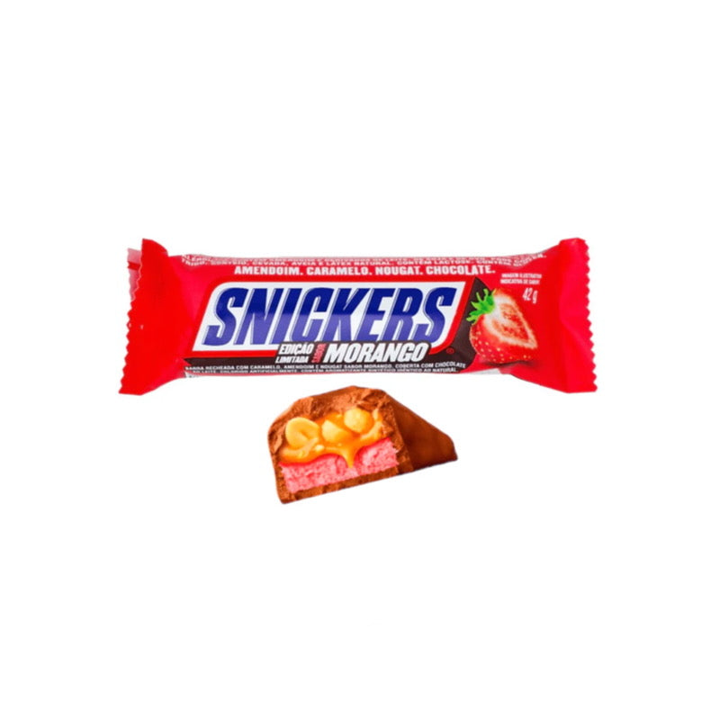 Snickers Strawberry (Morango) Chocolate Bar (42g) - Brazil
