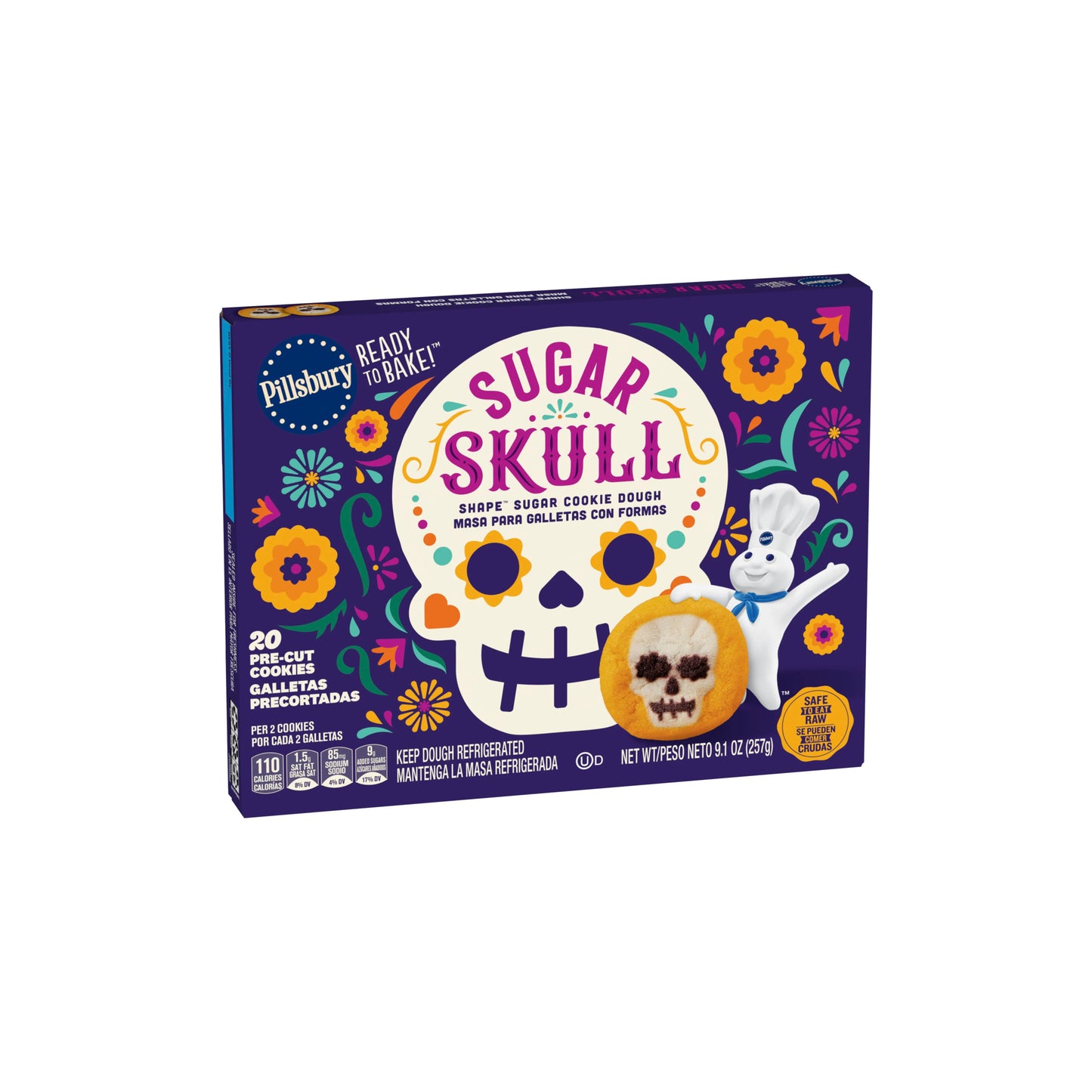 Pillsbury Ready To Bake Skull Shape Sugar Cookie Dough (257g) - America (PLEASE READ DESCRIPTION)