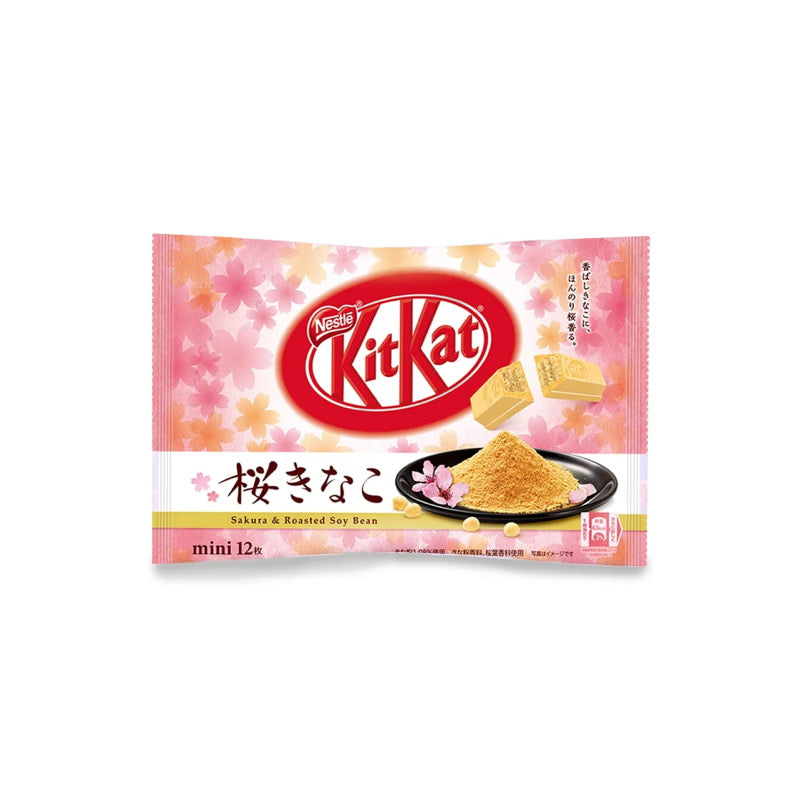Kit Kat Mini Sakura & Roasted Soybean Powder Chocolate Bars 9-Pack (100g) - Japan