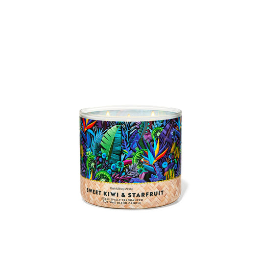 Bath & Body Works Sweet Kiwi & Star Fruit Scented 3 Wick Candle (411g) - America