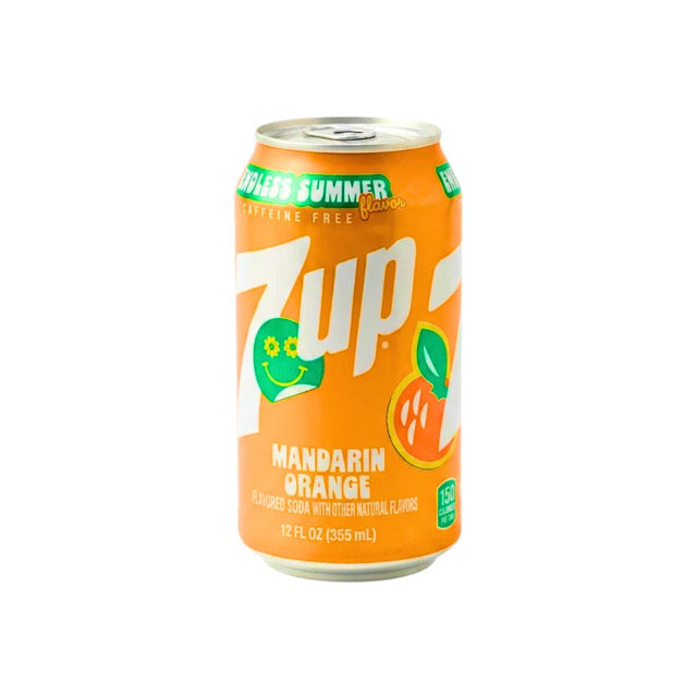 7up Endless Summer Mandarin Orange Soda Can (355ml) - America