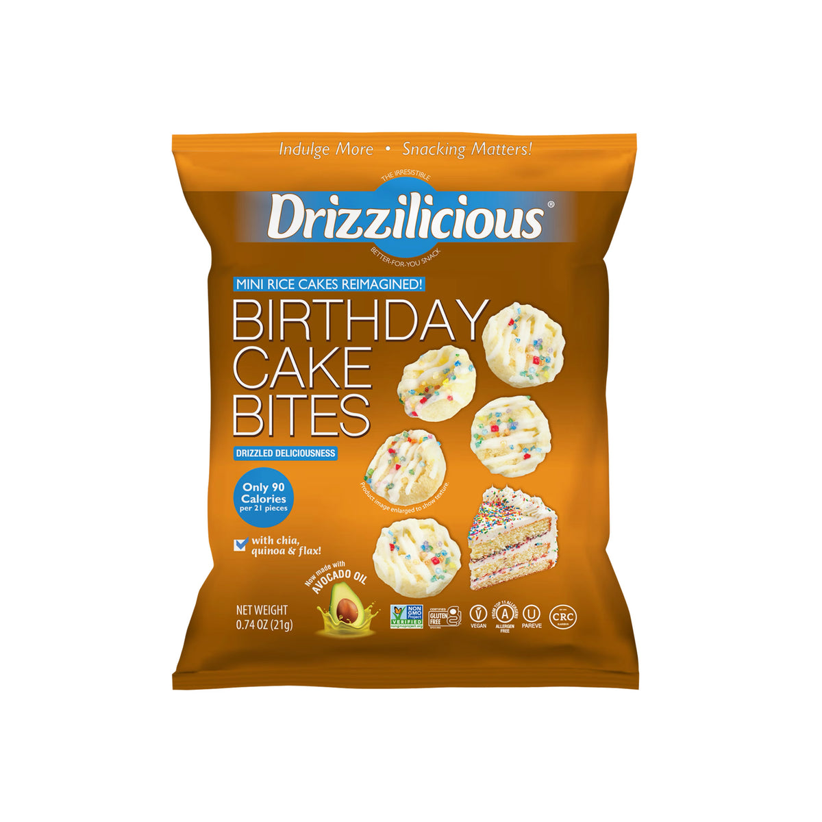 Drizzilicious Birthday Cake Bites Mini Rice Cakes (14g) - America