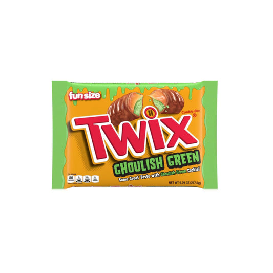 Twix Ghoulish Green Caramel Cookie Fun Size Chocolate Bars (277g) - America