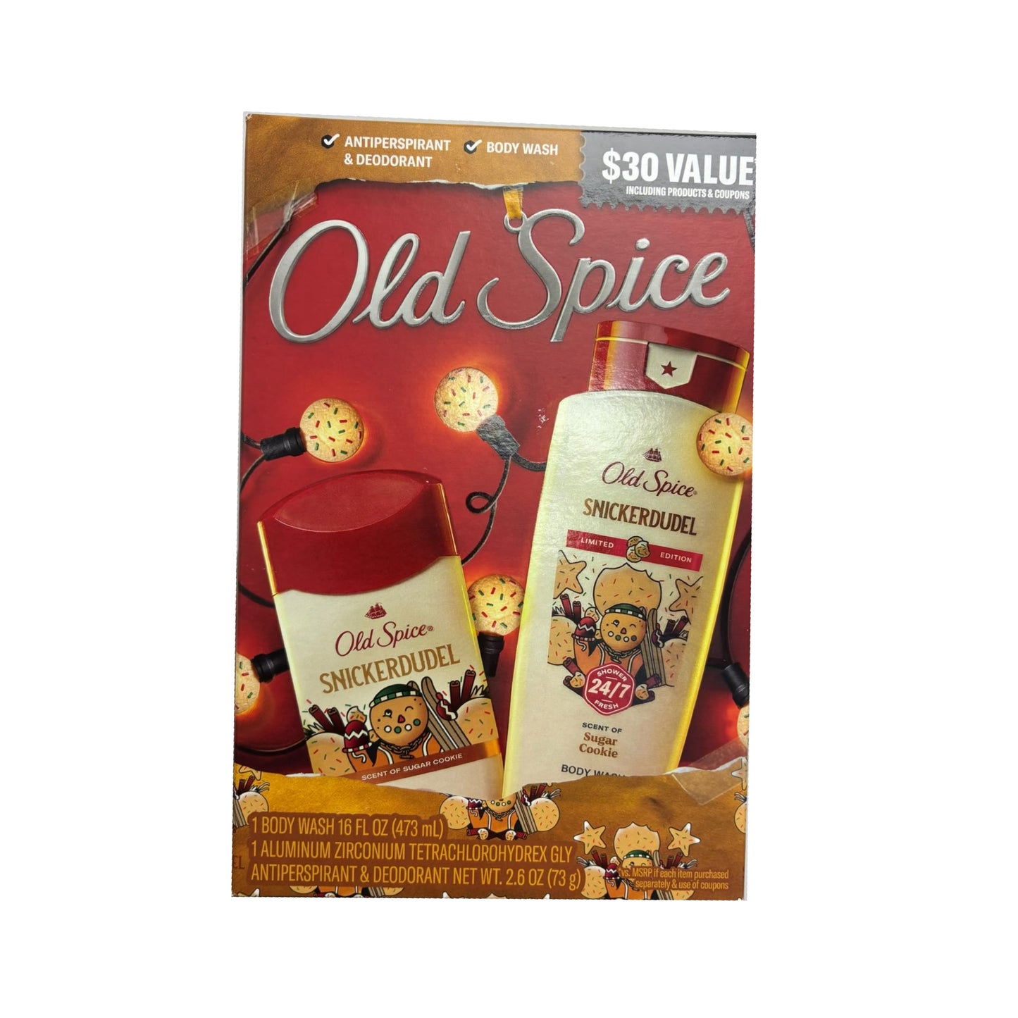 Old Spice Snickerdudel Gift Set [INCLUDES: 1X BODY WASH (473ML) & 1X ANTIPERSPIRANT (73G)] - America