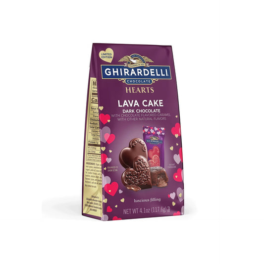 Ghirardelli Valentine’s Limited Edition Lava Cake Dark Chocolate Hearts (117g) - America