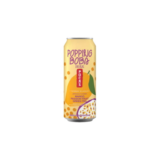 Pocas Popping Boba Mango Passionfruit Green Tea (490ml) - Taiwan