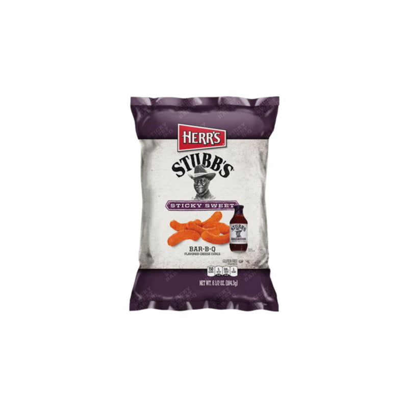 Herr's Stubb's Sticky Sweet Bar-B-Q Cheese Curls Large Bag (156g) - America