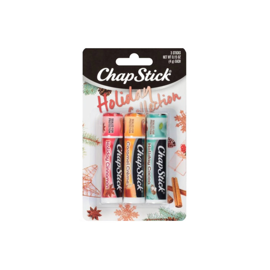Chap Stick Holiday Collection 3pk  (Holiday Cinnamon, Caramel Creme & Holiday Cocoa ) (12g) - America