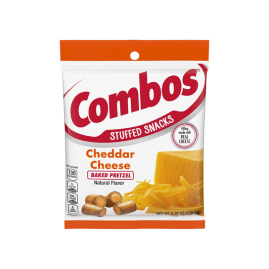 Combos Cheddar Cheese Baked Pretzel Stuffed Snacks Orange Bag (179g) - America